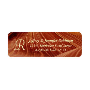Étiquette Tan Brown Southwest Monogram Adresse de retour 