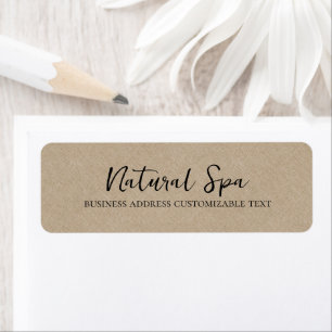 Étiquette Tan Color Linen Texture Imprimer la typographie no