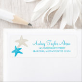 Étiquette Tan et Starfish Turquoise | Adresse de retour (En situation)