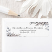 Étiquette Tan & Grey Winter Botanical Adresse de retour (En situation)