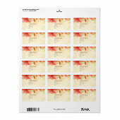 Étiquette Tangerine Abstraite Florale (Feuille entière)