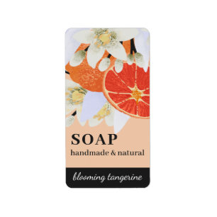 Étiquette Tangerine Citrus Floral Handmade Botanical Orange