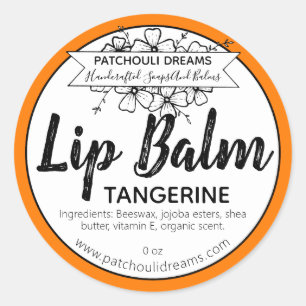Étiquette Tangerine Lip Balm personnalisé fabriq