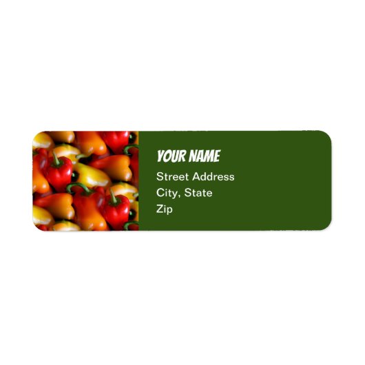 Étiquette Tapis rouge et jaune - Adresse de retour (Devant)