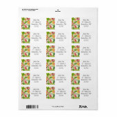 Étiquette Tapisserie florale printanière brillante (Feuille entière)