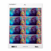 ÉTIQUETTE TAROTS DES OMBRES PERDUES / LUNE LADY EN BLEU (Feuille entière)