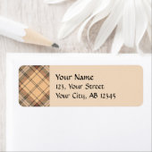 Étiquette Tartan beige et Brown (En situation)