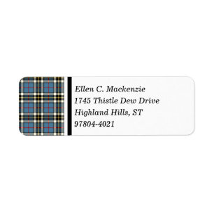 Étiquette Tartan bleu de robe de Thompson de clan