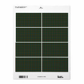 Étiquette tartan du Manitoba (Feuille entière)
