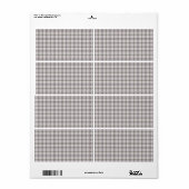 Étiquette Tartan gris mode (Feuille entière)