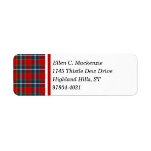 Étiquette Tartan lumineux de rouge de clan de Drummond et de