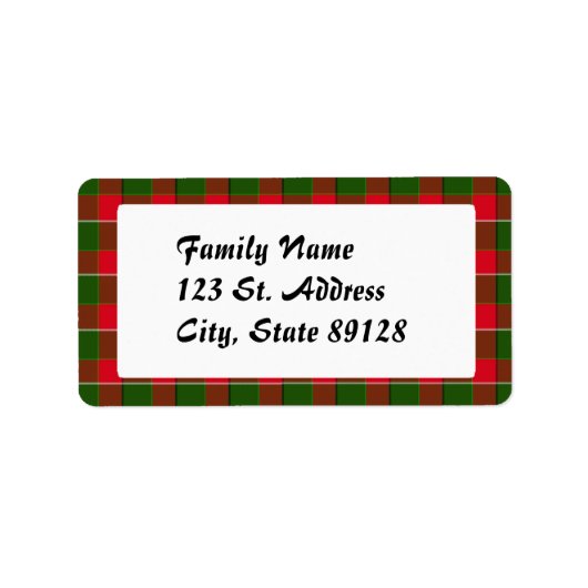 Étiquette Tartan Plaid (1) Arrière - plan de Noël (Devant)