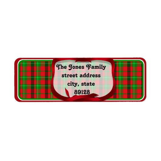 Étiquette Tartan Plaid (2) Arrière - plan de Noël (Devant)