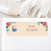 Étiquette Tasses à thé de fête de thé simple mignon Mariage  (En situation)