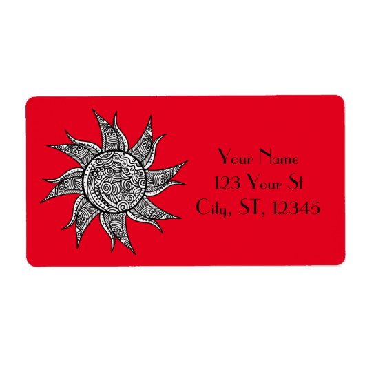 Étiquette Tatouage de henné Sun Thunder_Cove (Devant)