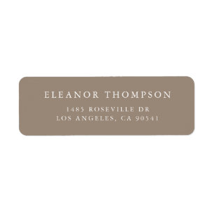 Étiquette Taupe de typographie minimaliste Serif personnalis