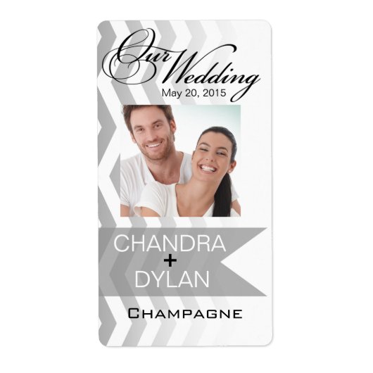 Étiquette ::TBA :: Ombre Chevron Style! argent Vin Photo (Devant)