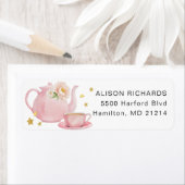 Étiquette Tea Party Baby shower Adresse de retour Label (En situation)