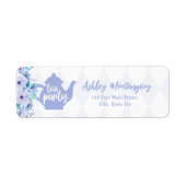 Étiquette Tea Party Purple Aquarelle Baby shower (Devant)