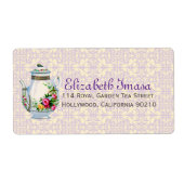 Étiquette Tea Party Vintage violet (Devant)