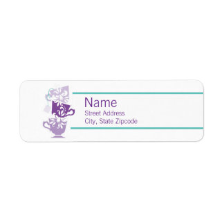 Étiquette Tea violet et turquoise Adresse de retour
