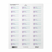 Étiquette Tea violet et turquoise Adresse de retour (Feuille entière)