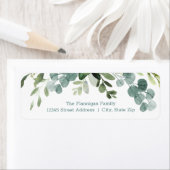 Étiquette Teal Bouquet Upper Swag - Return Address Label (En situation)