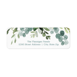 Étiquette Teal Bouquet Upper Swag - Return Address Label