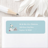 Étiquette Teal Snowman Custom Return Address Holiday (En situation)