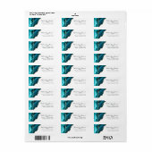 Étiquette Teal - Turquoise et Géode d'agate en or Label (Feuille entière)