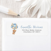 Étiquette Teddy Bear Balloon Baby Boy Shoy Adresse (En situation)