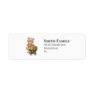 Étiquette Teddy Girl rose Foral rustique