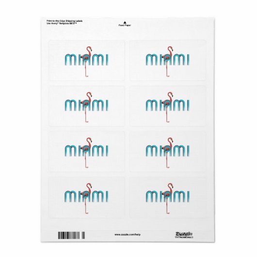 Étiquette TEE Miami (Feuille entière)