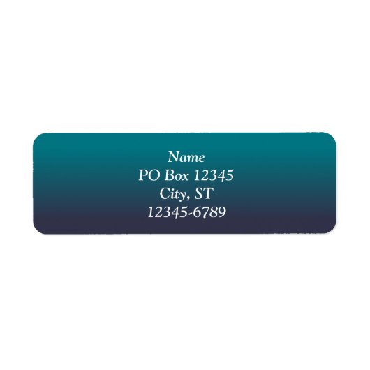 Étiquette Teinte ombrée de sarcelle foncée et de bleu marine (Devant)