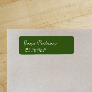 Étiquette Tendance Bohème Minimal Vert Noir Adresse de Retou