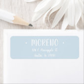 Étiquette tendance | Famille | Bleu clair | Adresse de retou (En situation)