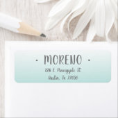 Étiquette tendance | Famille | Dégradé Turquoise | Adresse d (En situation)