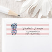Étiquette Tendance Féminin Coloré Ananas, Rayures (En situation)