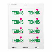 Étiquette Tennis (Feuille entière)