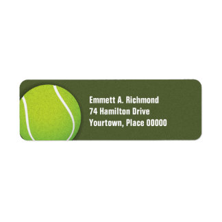 Étiquette Tennis Ball on the Court Return Address