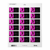 Étiquette Tennis rose, noir et blanc (Feuille entière)