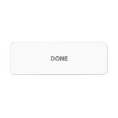 Étiquette Terminé (Devant)