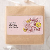 Étiquette Terra Cotta Modèle de bouquet bordé (En situation)