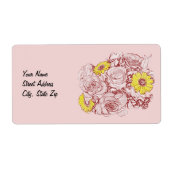 Étiquette Terra Cotta Modèle de bouquet bordé (Devant)