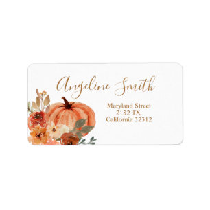 Étiquette Terracota Citrouille Boho Arch Baby shower Floral