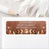 Étiquette Terracotta Boho Celestial Moon Phase  (En situation)