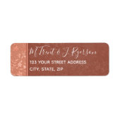 Étiquette Terracotta, Cuivre Floral, Vins, Mariage de coeur (Devant)