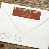 Étiquette Terracotta Floral Aquarelle Verdure Foliage