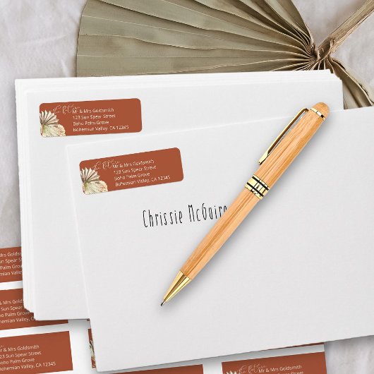 Étiquette Terracotta Future M. et Mme Adresse de retour