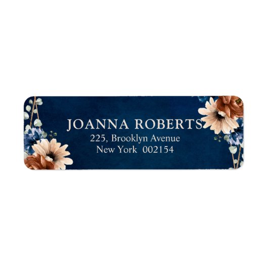 Étiquette Terracotta Marine Bleu Vert Mariage géométrique La (Devant)